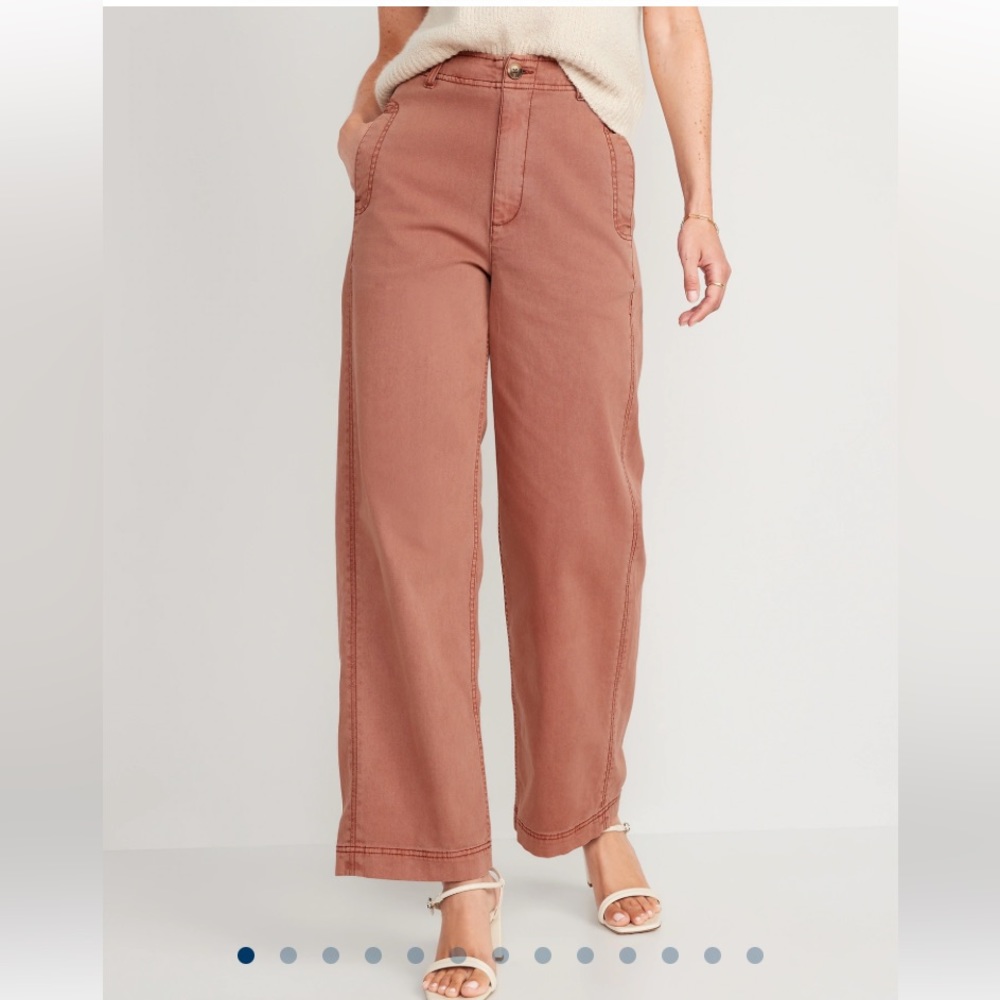 Old Navy Extra High-Waisted Wide-Leg Cropped Workwear Pants Sz4